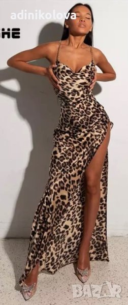 Нова леопардова рокля с гол гръб, снимка 1