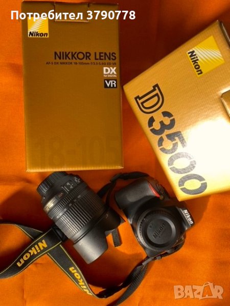 Фотоапарт Nikon D3500 с обектив AF-S DX Nikkon 18-105mm f/3.5-5.6, снимка 1
