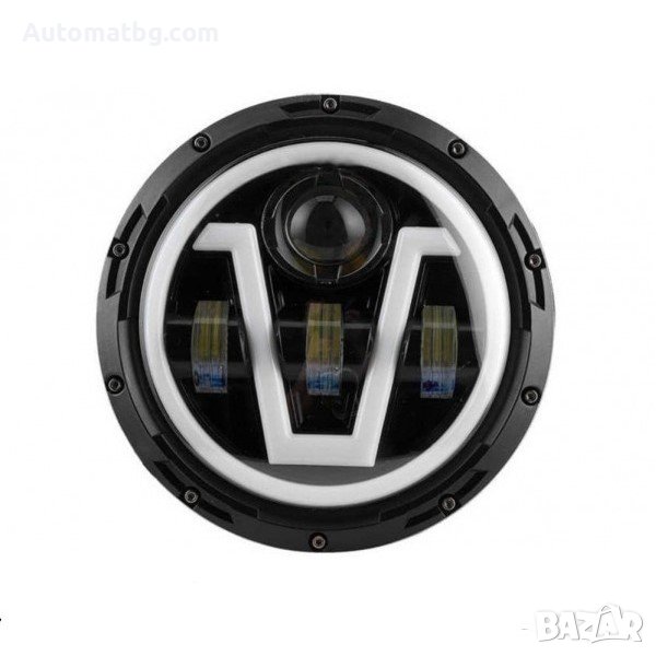 Комплект диодни халогени Automat, 40W, 12V, С мигач, Черен, снимка 1