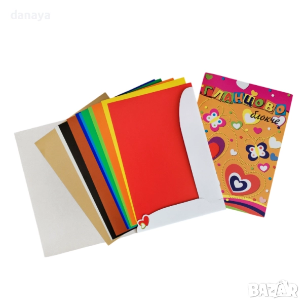 6116 Самозалепващо гланцово блокче, 12 цвята, B5, снимка 1