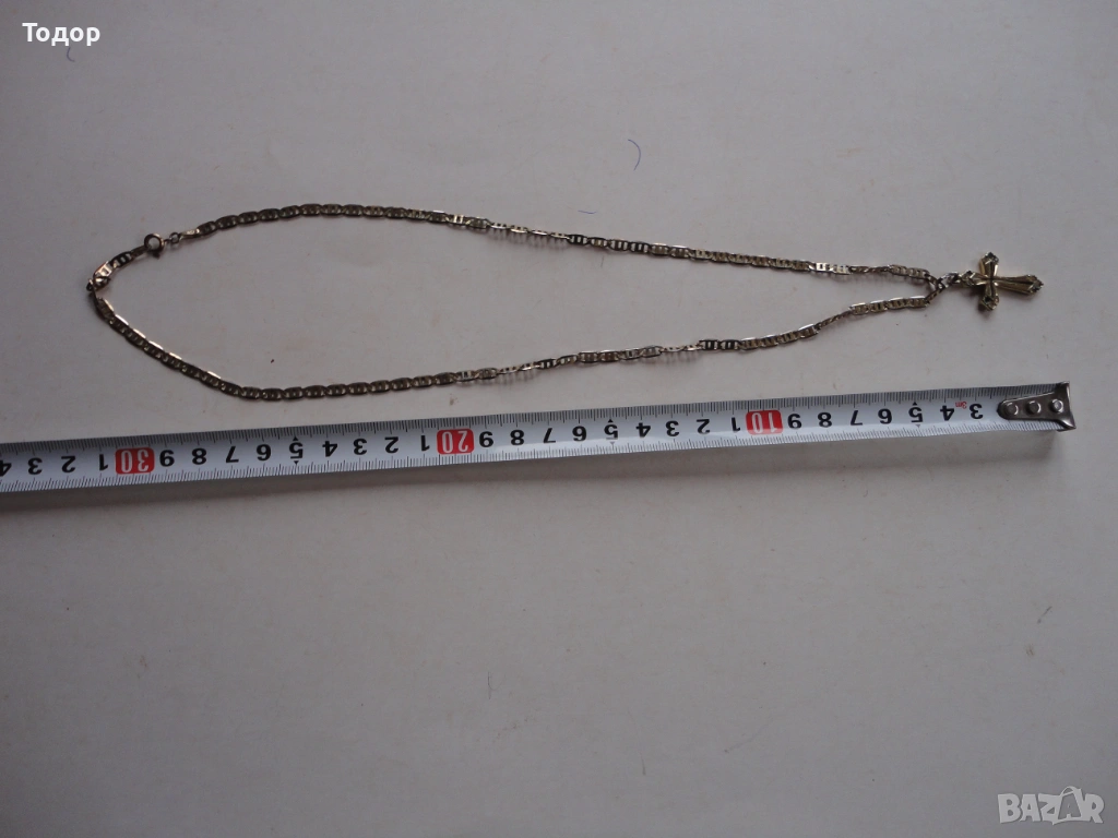 Позлатено колие верижка с кръст 750 C@G, снимка 1