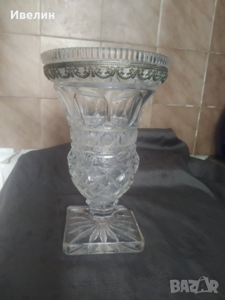 стара кристална ваза арт деко, снимка 1
