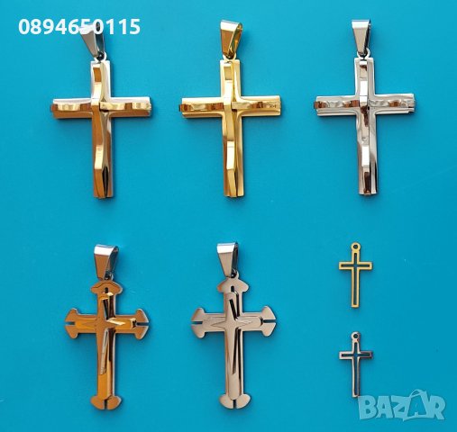 кръстче кръст златен сребърен златно сребърно за ланец синджир , снимка 9 - Колиета, медальони, синджири - 36950059