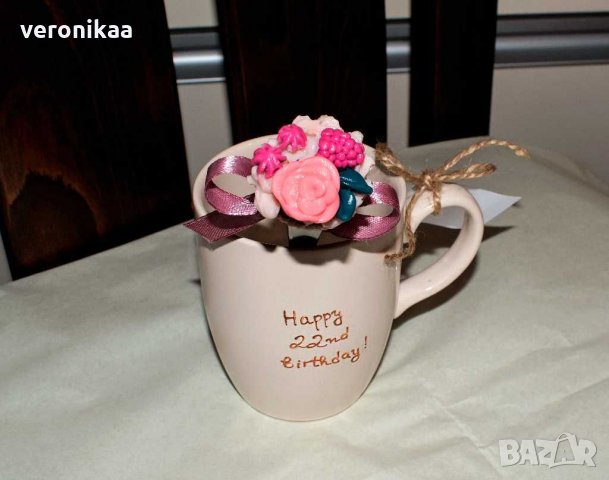 Чаша с лъжичка "Кексче" , снимка 4 - Чаши - 28948557