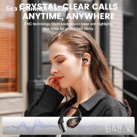 Нови Безжични open-ear слушалки 40 часа, ENC, тъч контрол, IPX7, снимка 4 - Bluetooth слушалки - 52486024