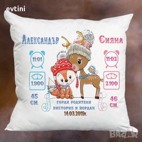 Декоративни възглавнички за всеки повод /бебешки визитки, рожден и иден ден и т.н./, снимка 4 - Други - 32645957