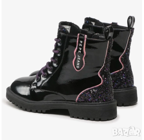 детски лачени боти Pepe Jeans с брокалени акценти номер 37, снимка 6 - Детски боти и ботуши - 52577497