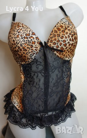 Комплект корсет и бикина в леопардов принт, снимка 2 - Бельо - 35231455