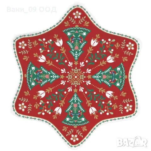 Порцеланова чиния "Коледна звезда"