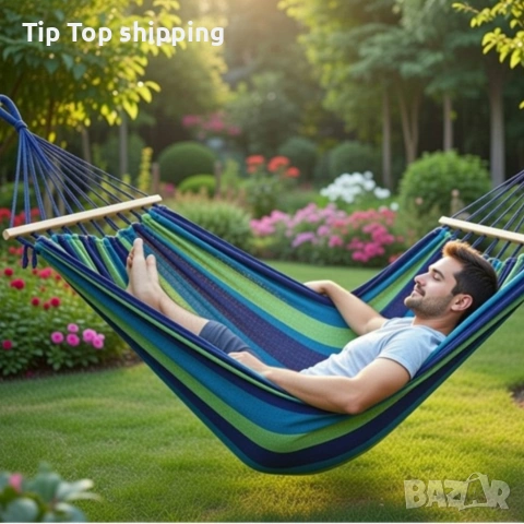 Хамак XXL с възглавница и чанта — максимален комфорт до 250 кг за релакс навън, снимка 3 - Градински мебели, декорация  - 53327318