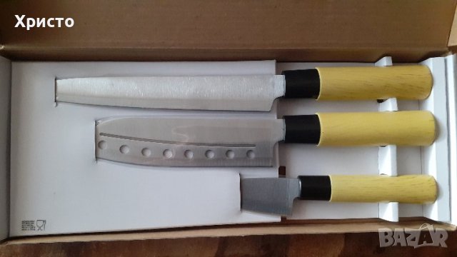 ножове готварски професионални комплект, в японски стил Таки TAKI, 3 части