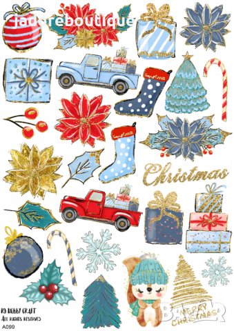 Скрапбук стикери декорация планер christmas Коледа зима самозалепващ лист А5 - различни видове, снимка 2 - Други - 38421985