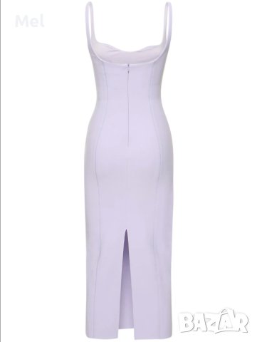 BEC+BRIDGE виолетова дълга рокля с презрамки, размер XS, миди , снимка 11 - Рокли - 43647272
