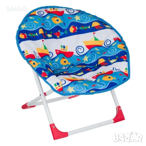 Детски метален стол с морски дизайн 51x42x51см S_1224223, снимка 2 - Къмпинг мебели - 50046947