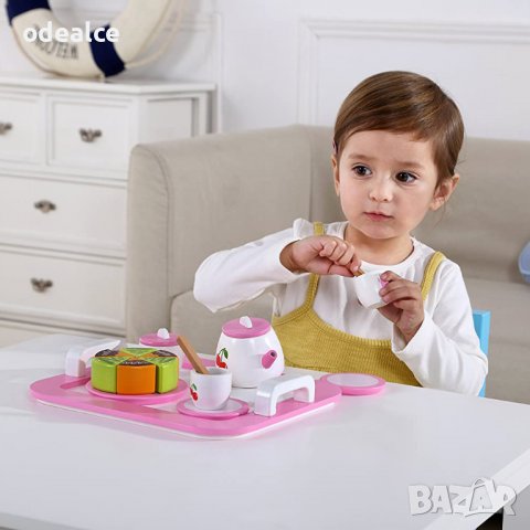 Дървен сервиз за чай, Черешки, снимка 3 - Други - 36890155