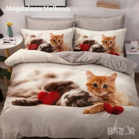Спално бельо с котета, снимка 3 - Спално бельо - 53310743