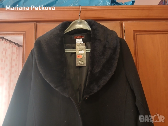 Черно дамско палто, снимка 3 - Палта, манта - 52241825