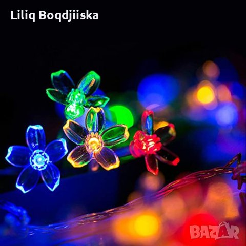 Многоцветни коледни LED лампички с цветя с щепсел, снимка 4 - Декорация за дома - 43273481