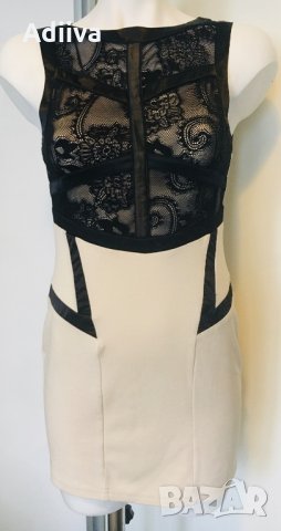 Нова Ефектна къса рокля черно и телесно дантела TFNC London, снимка 5 - Рокли - 28389680