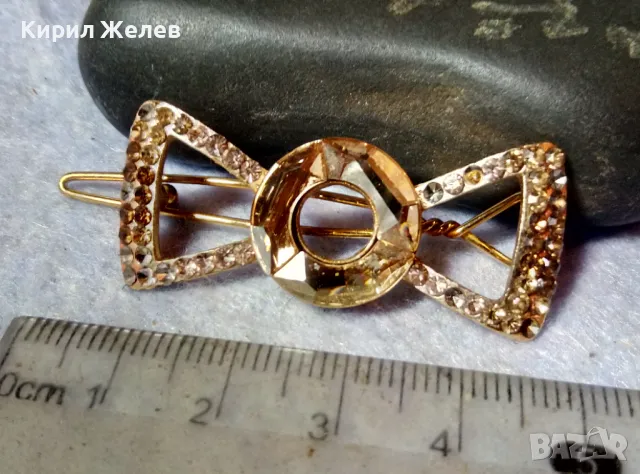 ШИКОЗНА АЖУРНА ПОЗЛАТЕНА КРИСТАЛНА ФИБА ШНОЛА - ПАПИОНКА 45655, снимка 9 - Други - 48829975