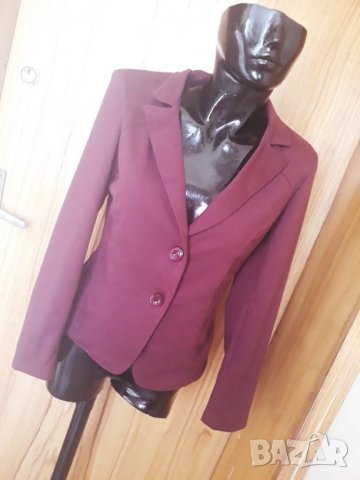 Винено лилаво памучно сако С, снимка 1