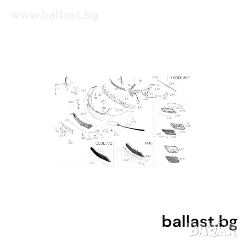 Инсталация предна броня A2225401431 S Klasse W222