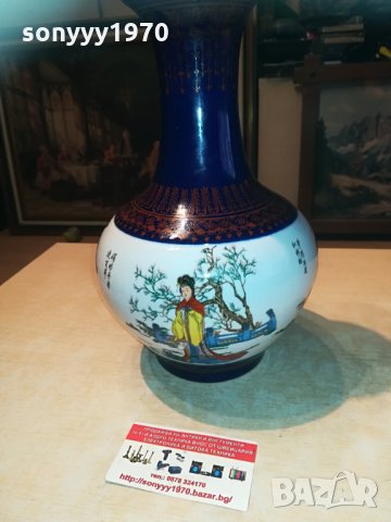 JAPAN-ВАЗА 28см-SWISS 1705210835, снимка 6 - Антикварни и старинни предмети - 32900049