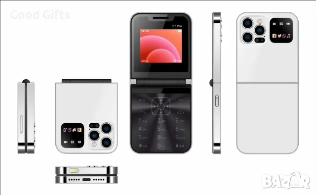 Сгъваем Телефон Mini Flip A50 Smart Phone с 2 SIM карти Мини Телефон GSM, снимка 10 - Други - 48075278