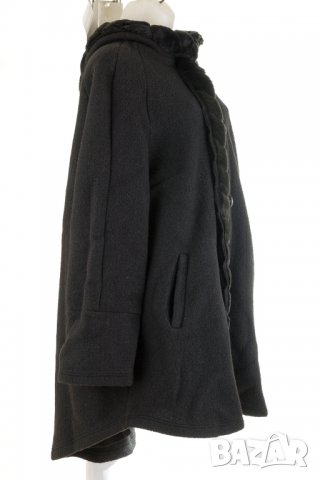 Черно дамско вълнено палто марка NATALEE , снимка 3 - Палта, манта - 27288773
