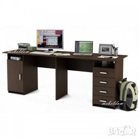 Бюро 208см.за двама с плавна врата и 4 чекмеджета(код-1169), снимка 3 - Бюра - 28691579