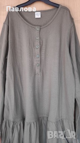 Нова рокля от памук цвят маслено-зелен, снимка 8 - Детски рокли и поли - 35037854