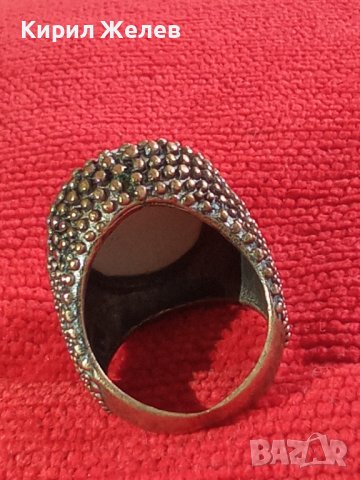 МАСИВЕН СТАР ВИНТИДЖ ПОЗЛАТЕН БРОНЗОВ ПРЪСТЕН РЯДЪК ОГРОМЕН РЪЧНО РИСУВАН ПОРЦЕЛАН 17114, снимка 5 - Пръстени - 33049618