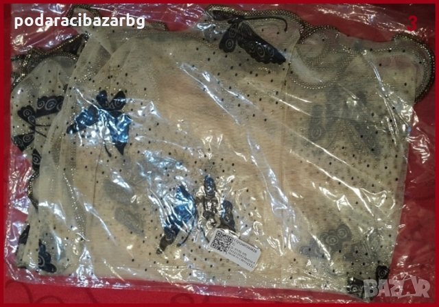 ДАМСКИ ШАЛ С БЛЕСТЯЩИ ПЕПЕРУДИ  , снимка 5 - Шалове - 26266064