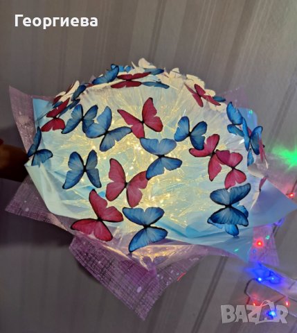 ЗАПОВЯДАЙТЕ‼️Луксозни,ръчно изработени,светещи букети от "DESS"🦋💐, снимка 2 - Подаръци за кръщене - 43955366