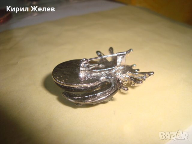 СРЕБРИСТА БРОШКА - КАЛИНКА с ЦИРКОНИ и ЕМАЙ-ЛАК и ЦВЕТЕН КРИСТАЛ 22305, снимка 8 - Други - 32984343