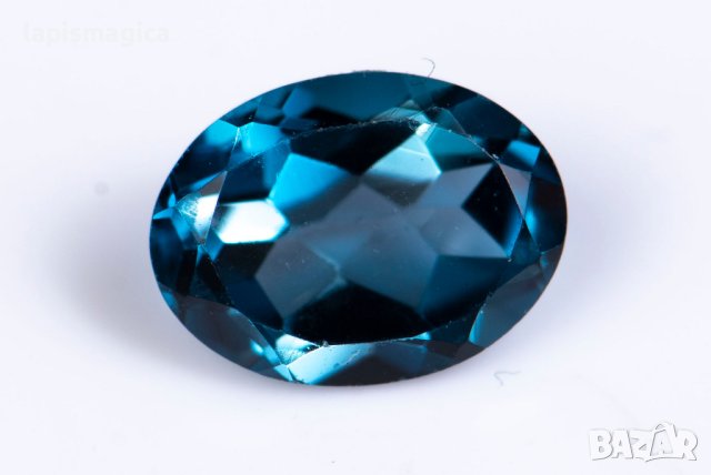 Син топаз лондонско синьо 1.45ct VS овална шлифовка #2