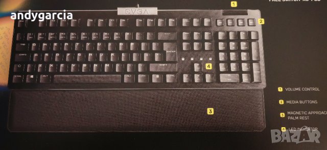 Геймърска клавиатура EVGA Z15 RGB механична Черен USB чисто нова 36 месеца гаранция keyboard gaming , снимка 9 - Клавиатури и мишки - 43943769