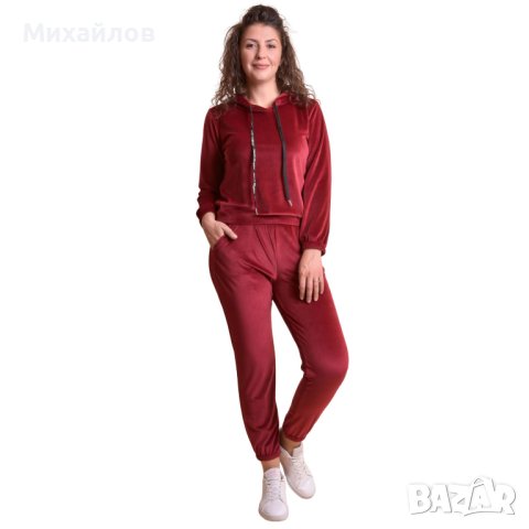 2 вида Анцуг/спортен екип кадифе плюш в червено