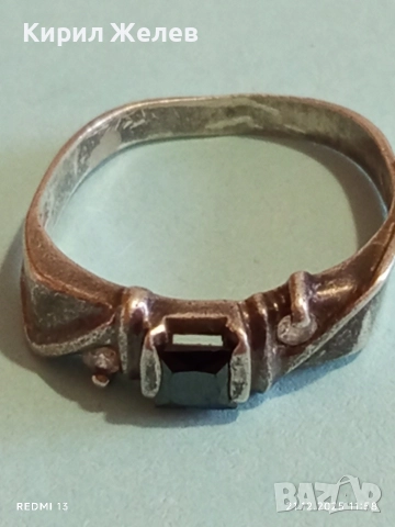 Сребърен пръстен с ювелирно фасетиран ОНИКС ръчна изработка 37175, снимка 6 - Пръстени - 52864475