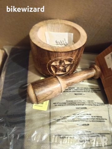 Kaizen Casa дървен хаван и пестик НОВО, снимка 6 - Аксесоари за кухня - 52013925