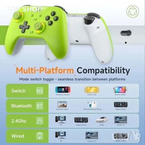 Нов EasySMX X05 Безжичен Контролер с RGB и Hall тригери за PC/Android/Switch/iPhone, снимка 3 - Друга електроника - 50015867