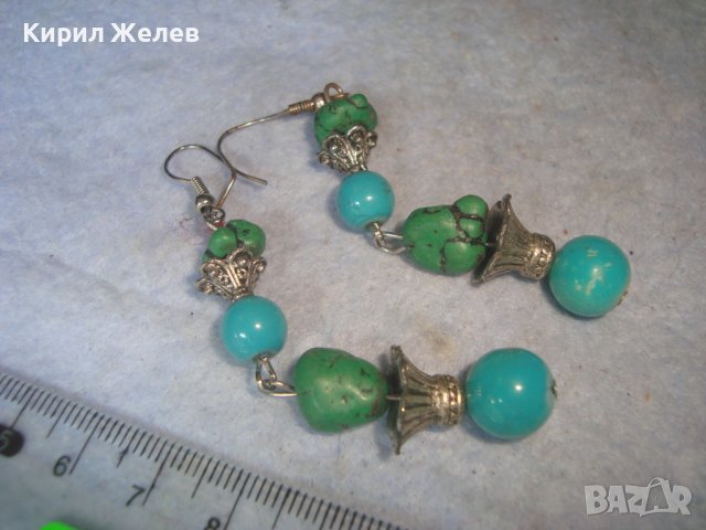 ТЮРКОАЗЕНИ ХЕНД - МЕЙД ВИНТИДЖ АРТ ОБЕЦИ МНОГО КРАСИВИ ЛЕТНИ ХИПАРСКИ СТИЛ 80131, снимка 3 - Обеци - 37744333