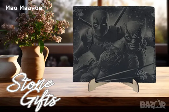 Гравирана гранитена плочка Deadpool