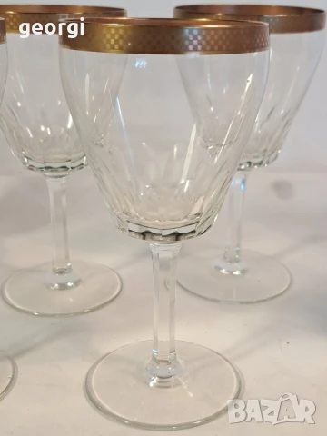 кристални чаши за вино със златен кант     26/1, снимка 12 - Чаши - 50492870
