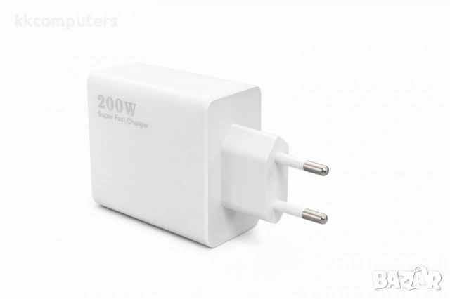 Зарядно/Адаптер ADC-PD010 200W GaN 220V / 3xPD 100W Max / 3xUSB / Бял / Баркод : 456605