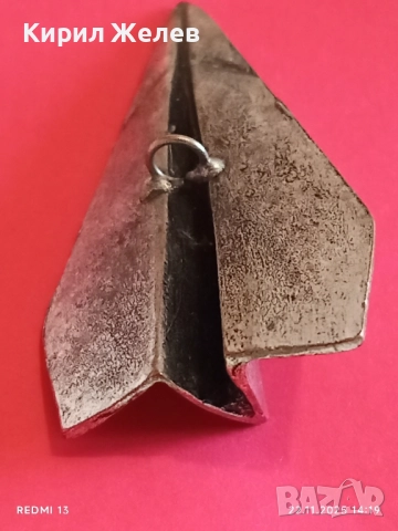 ВИСУЛКА САМОЛЕТ АВТОРСКО БИЖУ МЕТАЛНО СРЕБРИСТ ЦВЯТ 52165, снимка 5 - Колиета, медальони, синджири - 52502506