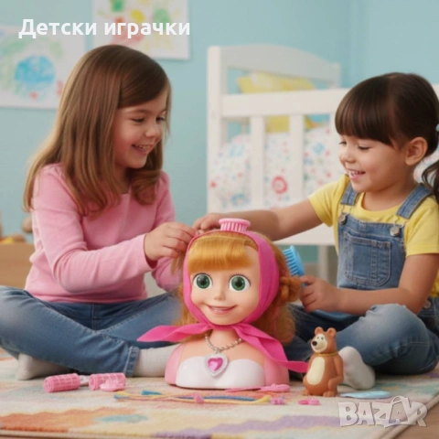 Кукла глава за прически Маша и мечока с аксесоари , снимка 4 - Кукли - 53039931