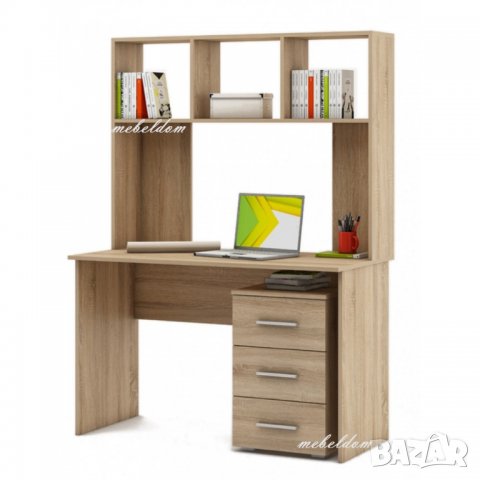 Бюро 120см. с надстройка и шкаф с 3 чекмеджета(код-1253), снимка 2 - Бюра - 28853909