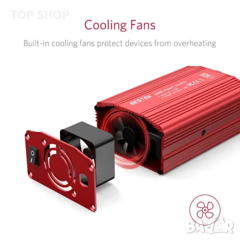 Преобразувател на напрежение Bestek 12 V към 230 V 300 W инвертор автомобилен инвертор с TÜV, снимка 4 - Аксесоари и консумативи - 49064944