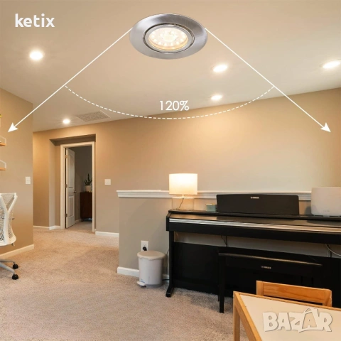 Комплект от 6 броя LED прожектори за вграждане, снимка 3 - Лед осветление - 53602198